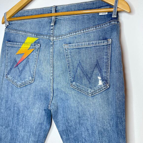 Mother The Stunner Ankle Step Fray Jeans sz 29 Helter Skelter skinny high-rise - Picture 12 of 13